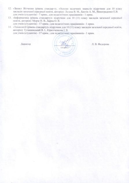 Потреба закладів освіти в підручниках для 10 класу. Додаток 3. Сторінка 2.